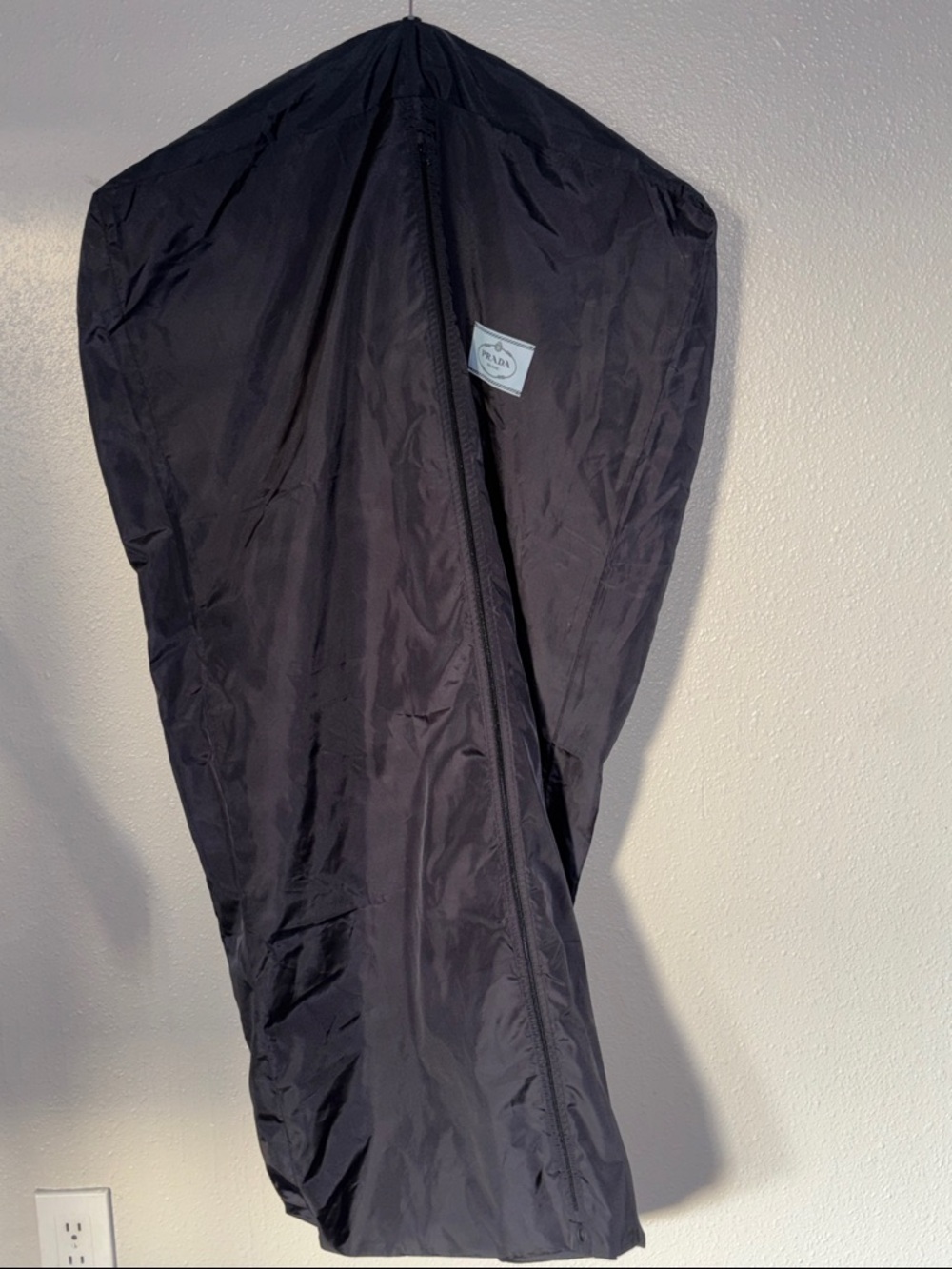 Prada Black Nylon Garment Cover and hanger original